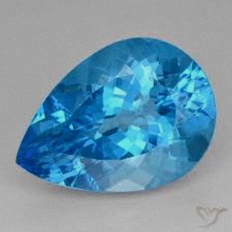 Bague Topaze bleue ronde