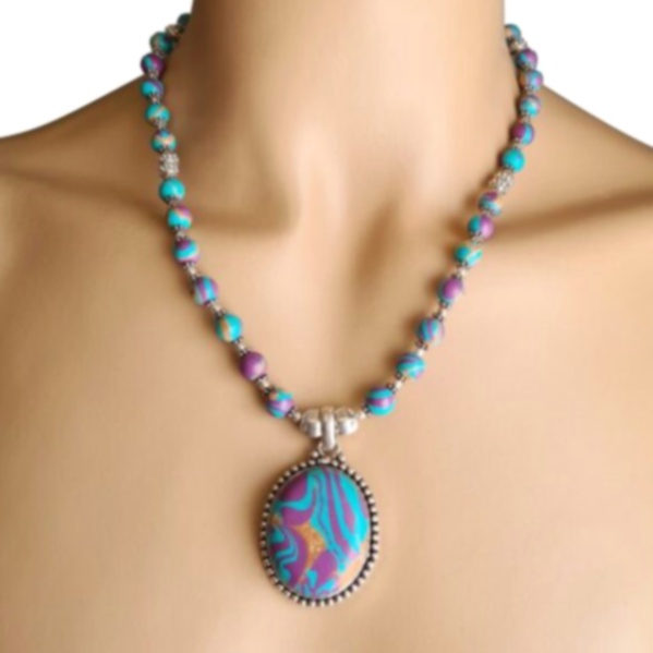 Collier argent pendatif cristal