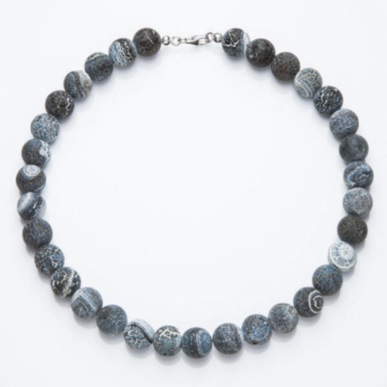 Collier cuir et perles naturelles