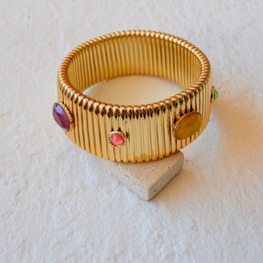 Bracelet double rang grenat